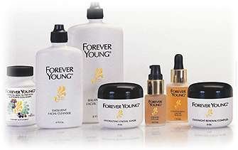                  Introducing the New Forever Young System -                                                                                           The most advanced skin care system ever!                         Forever Young Emollient Facial Cleanser - Forever Young Balancing Facial Toner - Forever Young Hydrating Facial Mask     - Forever Young Firming Eye Gel -              Forever Young Contouring Facial Serum  - Forever Young Contouring Facial Serum -    Forever Young Day/Night Renewal Complex - Forever Young 'Nhance Foundation -  Forever Young 'Nhance Concealer          - Forever Young 'Nhance Translucent Loose Powder